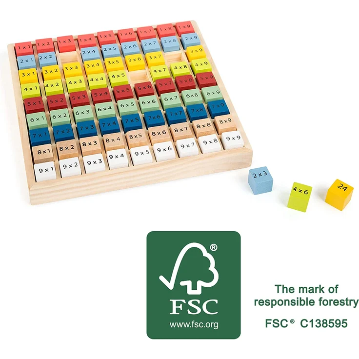 small foot 11163 Rechenbrett kleines Einmaleins Educate aus Holz, 100% FSC-Zertifiziert, Lernspielzeug Spielzeug, Mehrfarbig – Bild 6