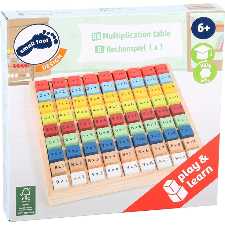 small foot 11163 Rechenbrett kleines Einmaleins Educate aus Holz, 100% FSC-Zertifiziert, Lernspielzeug Spielzeug, Mehrfarbig – Bild 5