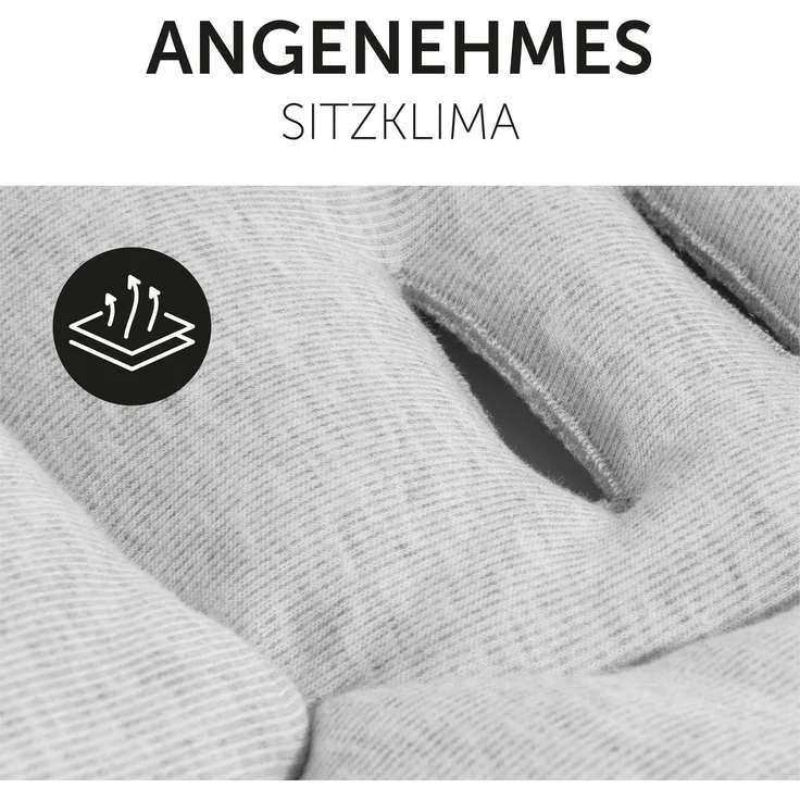 Hauck Universal Sitzauflage für Buggys, Kinderwagen, Fahrradanhänger, Baumwolle, Atmungsaktiv, Weich, Einfache Befestigung ,Sommer & Winter, Hellgrau – Bild 5