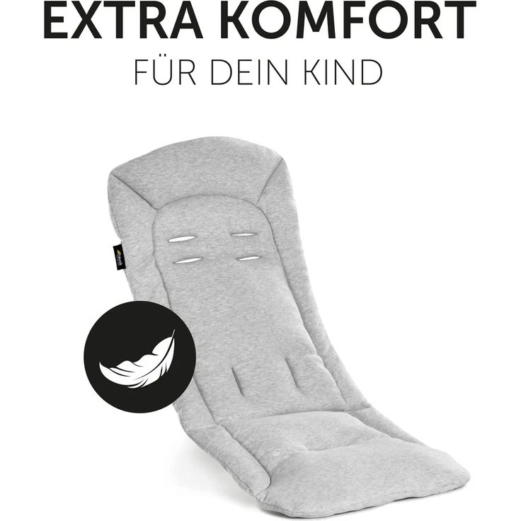 Hauck Universal Sitzauflage für Buggys, Kinderwagen, Fahrradanhänger, Baumwolle, Atmungsaktiv, Weich, Einfache Befestigung ,Sommer & Winter, Hellgrau – Bild 4