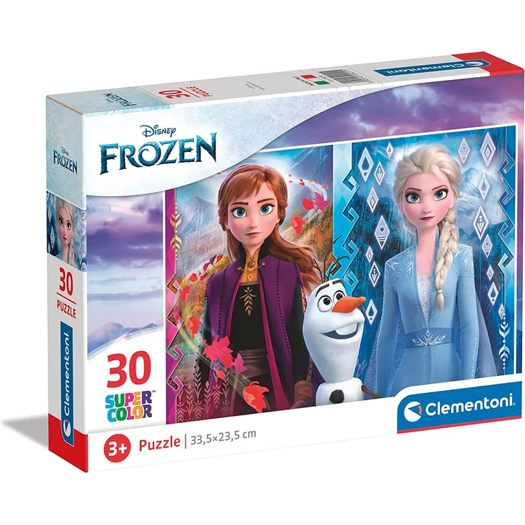 Clementoni 20251 Clementoni-20251-Supercolor Disney Frozen 2-30 Teile, Puzzle für Kinder, Mehrfarben