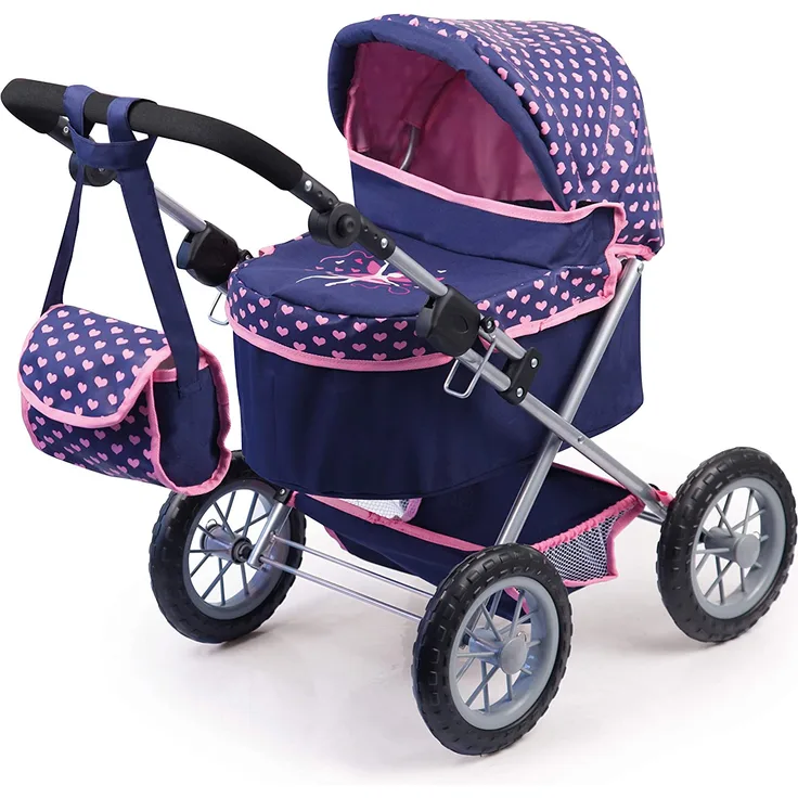 Bayer Design 13052AA 13052AA-Puppenwagen Trendy, höhenverstellbar, zusammenklappbar, Motiv: Fee, dunkelblau