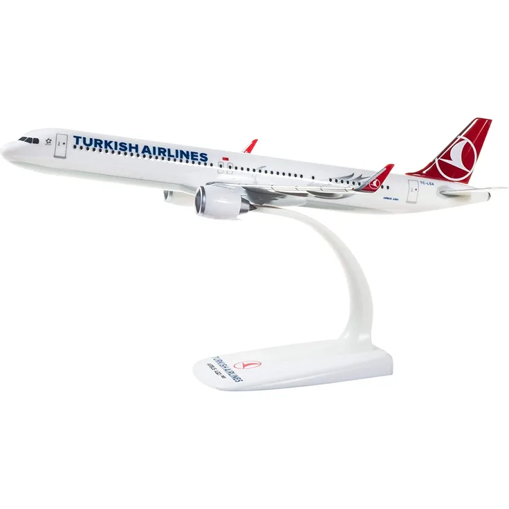 herpa 612210 – Airbus A321neo, Turkish Airlines, Wings, Modell Flugzeug mit Standfuß, Flieger, Modellbau, Miniaturmodelle, Sammlerstück, Kunststoff, Snap Fit - Maßstab 1:200