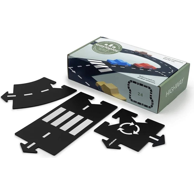 Highway | 24-teiliges Straßenset von Waytoplay Toys - Preisvergleich – Bild 1