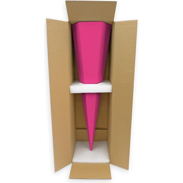 itenga Bastelschultüte 85 cm eckig Schultütenrohling mit Tüllverschluss (Pink) – Bild 2