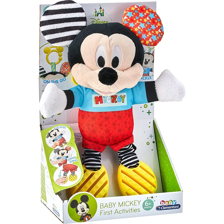 Clementoni 17165.1 Mouse and Friends Plüsch Mickey mit Beißring