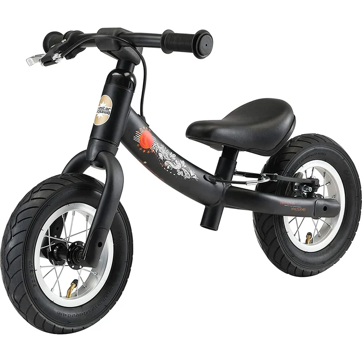 BIKESTAR '10 Zoll Sport Kinderlaufrad', ab 2 Jahren, höhenverstellbarer Sattel, drehbarer Rahmen, mit Bremse, Schwarz (matt) – Bild 5