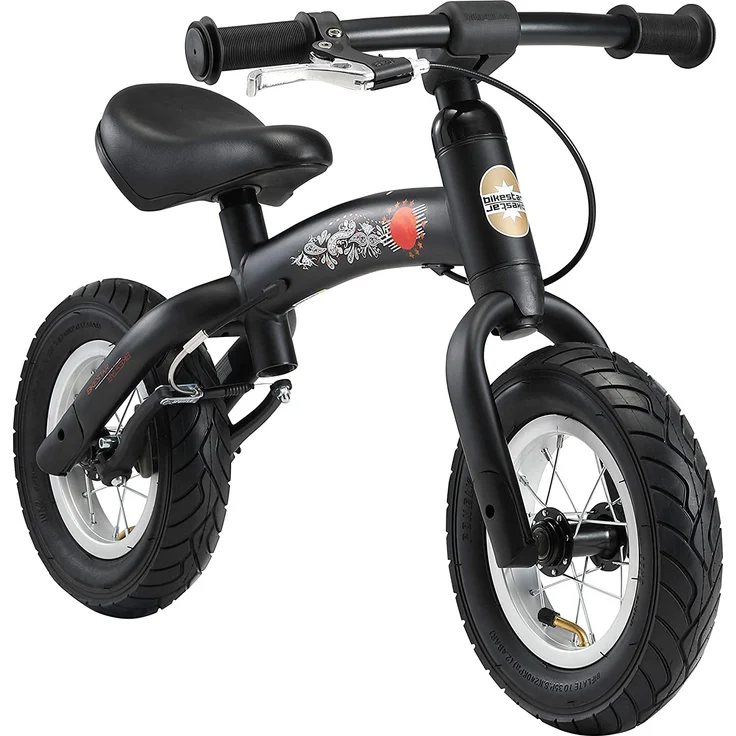 BIKESTAR '10 Zoll Sport Kinderlaufrad', ab 2 Jahren, höhenverstellbarer Sattel, drehbarer Rahmen, mit Bremse, Schwarz (matt) – Bild 2