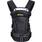 Hauck 3 Way Carrier ergonomische Babytrage, inkl. Kopf und Nackenstütze, abnehmbares Spucktuch, hoher Tragekomfort, drei verschiedene Tragemöglichkeiten, ab Geburt bis zu 12 kg, schwarz