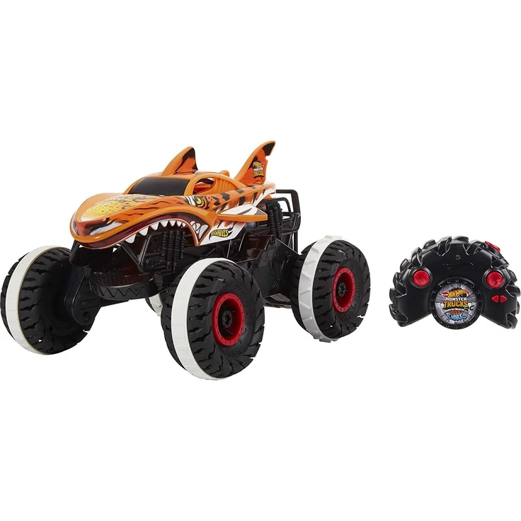 Mattel HGV87 'Hot Wheels R/C MT Tiger Shark', ab 4 Jahren, 1:15, bis zu 9,7 km/h, orange/schwarz – Bild 1