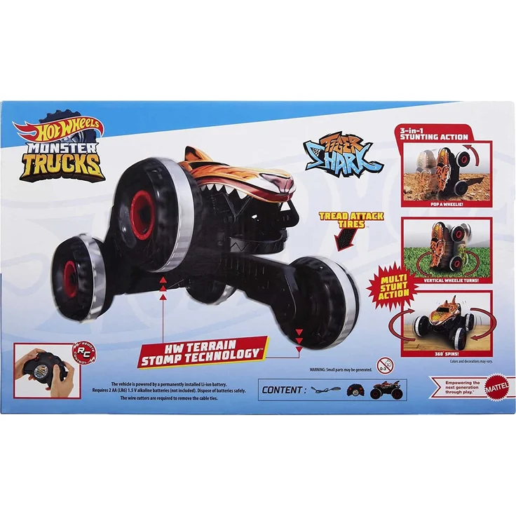 Mattel HGV87 'Hot Wheels R/C MT Tiger Shark', ab 4 Jahren, 1:15, bis zu 9,7 km/h, orange/schwarz – Bild 4