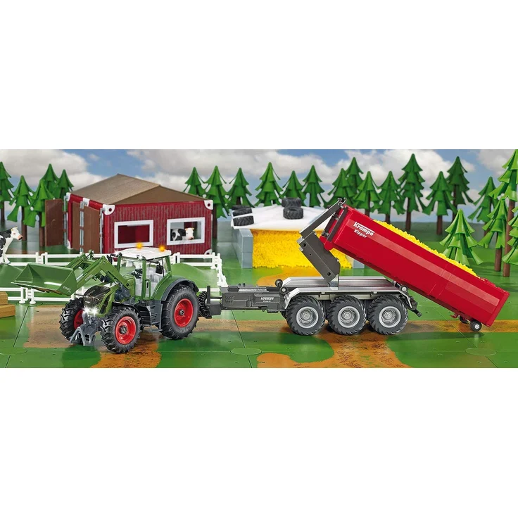 Siku 6786, 3-Achs-Hakenliftfahrgestell mit Mulde, 1:32, Fernsteuerbar, Für Siku Control Fahrzeuge mit Anhängerkupplung, Metall/Kunststoff, Rot – Bild 6
