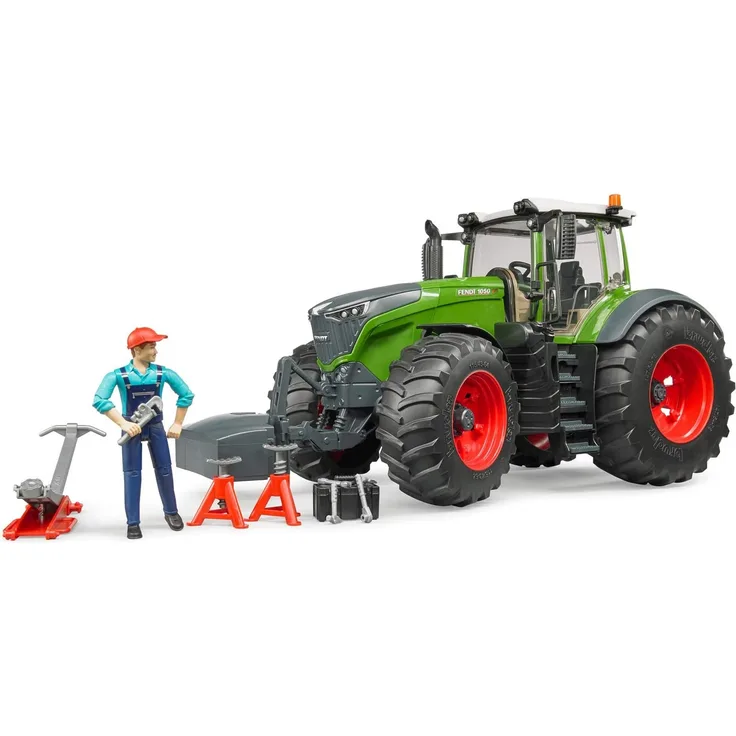 Bruder 04041 Fendt 1050 Vario mit Mechaniker und Werkstattausstattung, grün