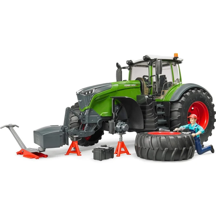 Bruder 04041 Fendt 1050 Vario mit Mechaniker und Werkstattausstattung, grün – Bild 4