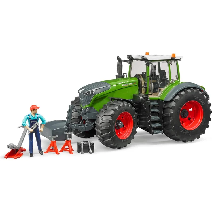 Bruder 04041 Fendt 1050 Vario mit Mechaniker und Werkstattausstattung, grün – Bild 2
