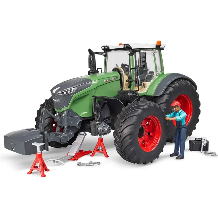 Bruder 04041 Fendt 1050 Vario mit Mechaniker und Werkstattausstattung, grün – Bild 6