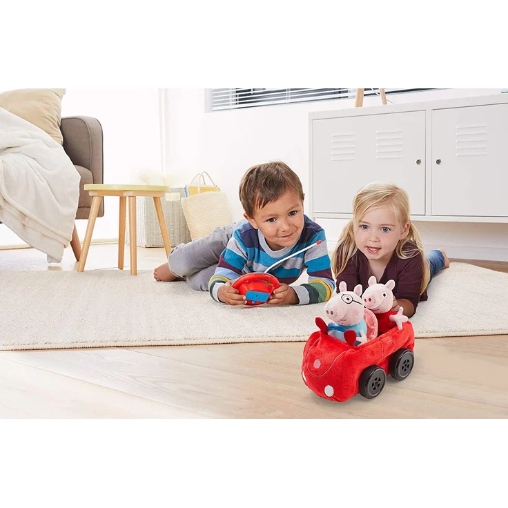 Revellino 23203 Mein erstes RC Car mit Peppa Wutz und Pappa Pig, 40MHz Fernsteuerung, für Kinder ab 2 Jahren PeppaPig ferngesteuertes Auto aus Plüsch, zum Spielen und Kuscheln, rot – Bild 7