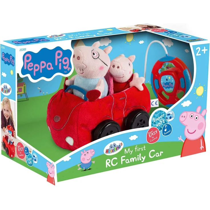 Revellino 23203 Mein erstes RC Car mit Peppa Wutz und Pappa Pig, 40MHz Fernsteuerung, für Kinder ab 2 Jahren PeppaPig ferngesteuertes Auto aus Plüsch, zum Spielen und Kuscheln, rot – Bild 9