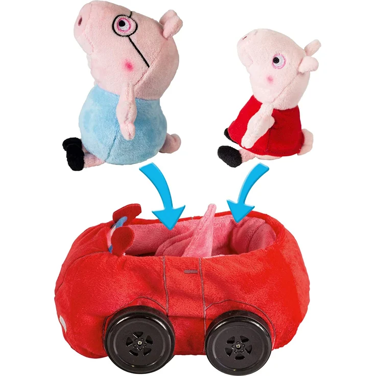 Revellino 23203 Mein erstes RC Car mit Peppa Wutz und Pappa Pig, 40MHz Fernsteuerung, für Kinder ab 2 Jahren PeppaPig ferngesteuertes Auto aus Plüsch, zum Spielen und Kuscheln, rot – Bild 4