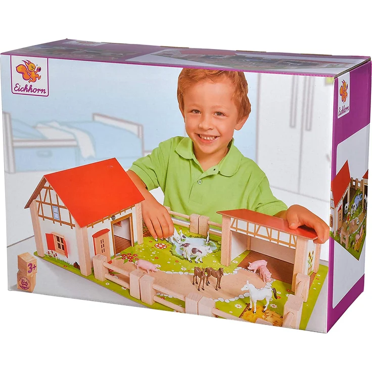 spielset Bauernhof Junior 36 x 51 cm Holz 26-teilig – Bild 1