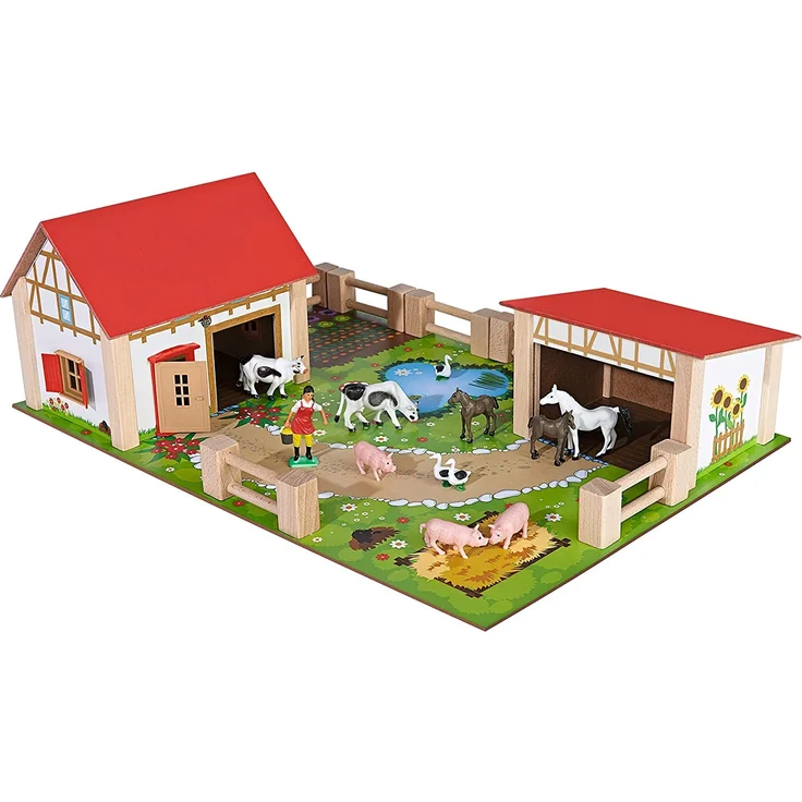 spielset Bauernhof Junior 36 x 51 cm Holz 26-teilig – Bild 3