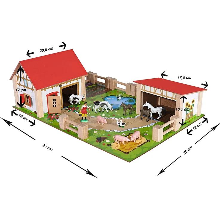 spielset Bauernhof Junior 36 x 51 cm Holz 26-teilig – Bild 5