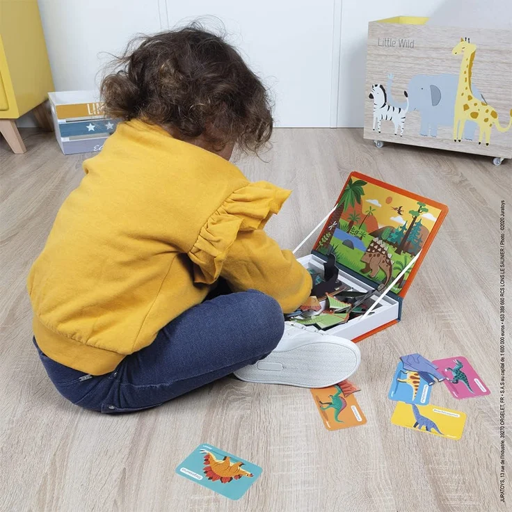 Janod J02590 Magneti'Book Dinosaurier-50-teiliges magnetisches Lernspiel-Entwicklung von Feinmotorik und Fantasie-FSC-Zertifiziert-Ab 3 Jahren – Bild 8