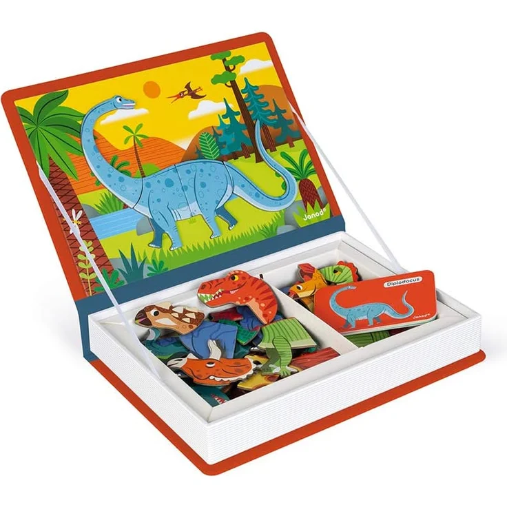 Janod J02590 Magneti'Book Dinosaurier-50-teiliges magnetisches Lernspiel-Entwicklung von Feinmotorik und Fantasie-FSC-Zertifiziert-Ab 3 Jahren – Bild 4