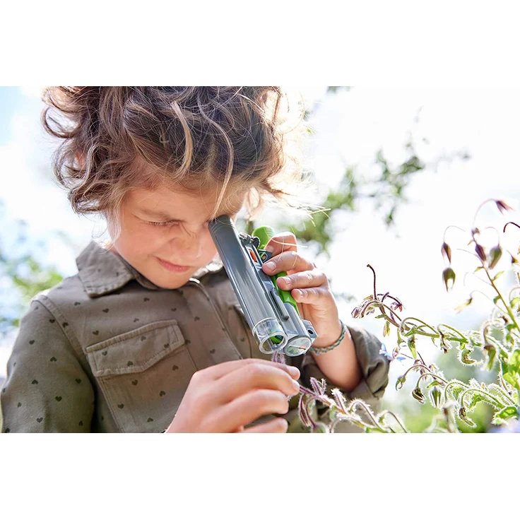 HABA 305376 - Terra Kids Mikroskop, tragbares Mikroskop für Naturbeobachtungen mit Kindern, Beobachtungsgerät mit 30-facher Vergrößerung, Outdoor-Tool für Ausflüge in die Natur – Bild 3