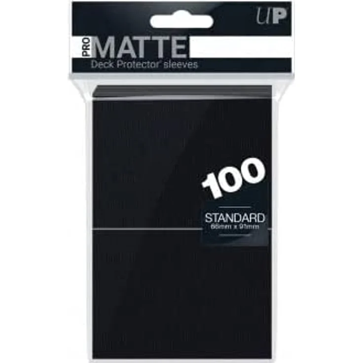 100 Ultra Pro Card Protector Sleeves : Pro-Matte - Farbe auswählen - 66 x 91mm, Farbe:schwarz / black – Bild 1