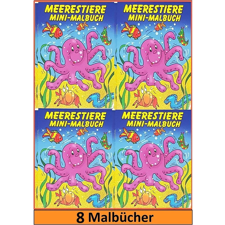 Libetui 8 Malbücher Meerestiere Kindermalbuch Meer Mini Malbuch Größe b6 17,6 x12,5cm Mitgebsel Kinderparty Hochzeit Geschenk Kindergeburtstag Hort Kita Malbuch Unterwasserwelt – Bild 1