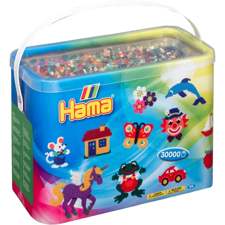Hama 208-67 - Eimer mit Bügelperlen, ca. 30000 Perlen, Grundfarben gemischt, bunt