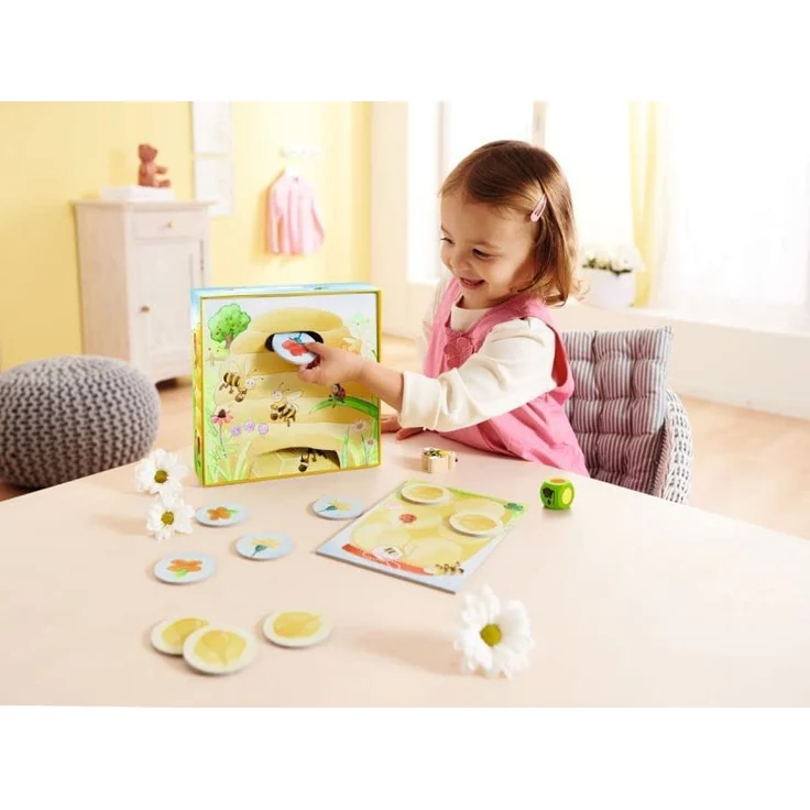 Haba 301838 - Meine ersten Spiele Hanni Honigbiene, kooperatives Farbwürfelspiel für 1-4 Spieler ab 2 Jahren, zum Farbenlernen – Bild 7