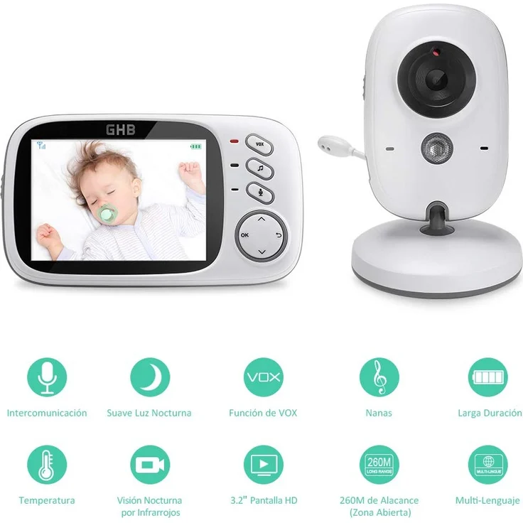 GHB Baby Monitor mit 3,2 Inch Display Kamera – Bild 6