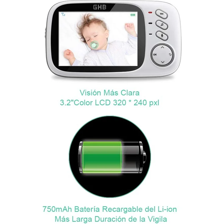 GHB Baby Monitor mit 3,2 Inch Display Kamera – Bild 4