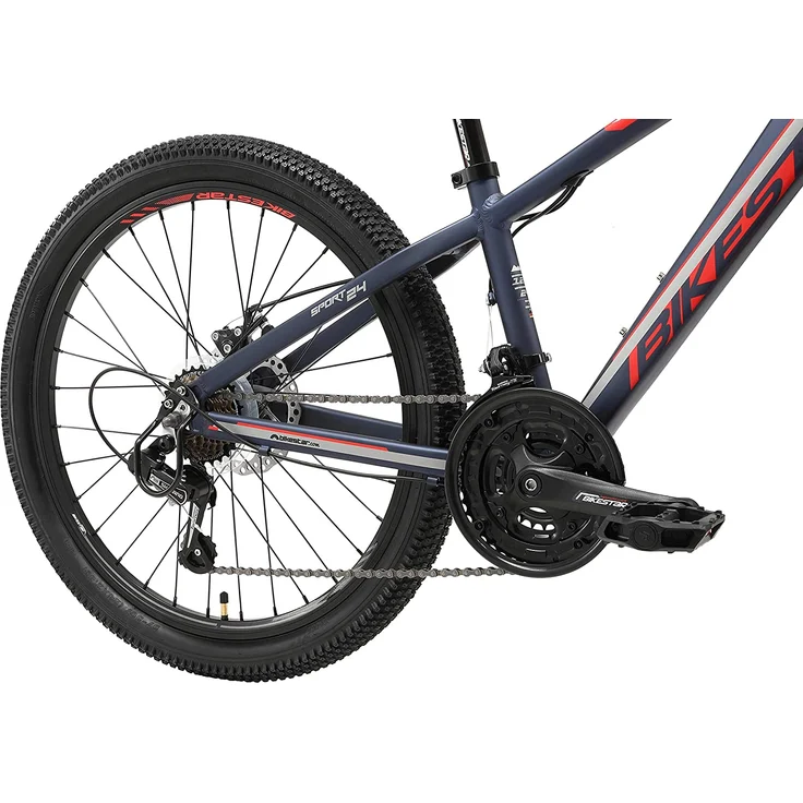 BIKESTAR Kinder Jugend Mountainbike 24 Zoll ab 9 Jahre | 21 Gang Hardtail MTB Sport Scheibenbremse Federgabel | Blau Rot - Preisvergleich – Bild 7