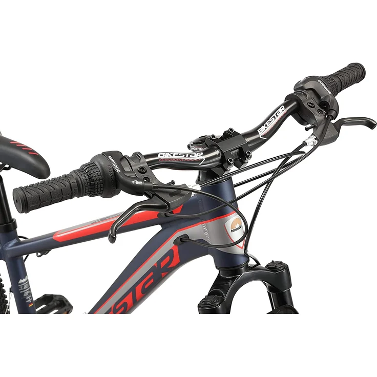 BIKESTAR Kinder Jugend Mountainbike 24 Zoll ab 9 Jahre | 21 Gang Hardtail MTB Sport Scheibenbremse Federgabel | Blau Rot - Preisvergleich – Bild 5