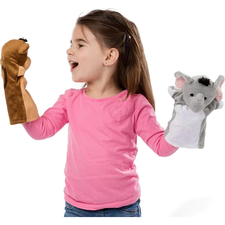 Melissa & Doug Zoo Friends Hand Puppets (Puppet Sets, Elephant, Giraffe, Tiger, and Monkey, Soft Plush Material) - Preisvergleich – Bild 3