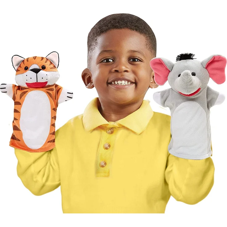 Melissa & Doug Zoo Friends Hand Puppets (Puppet Sets, Elephant, Giraffe, Tiger, and Monkey, Soft Plush Material) - Preisvergleich – Bild 4