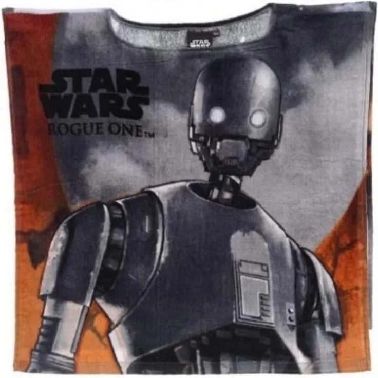 Star Wars Rouge One K-2SO Badeponcho ohne Kapuze aus 100% Baumwolle 50x50cm