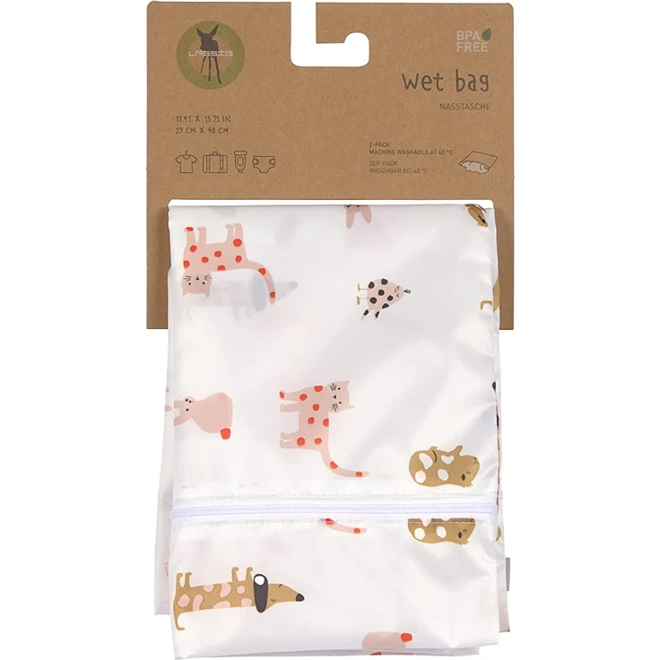 LÄSSIG Wiederverwendbare Nasstasche 2 Stück/Wet bag Little Mateys spicy orange – Bild 6
