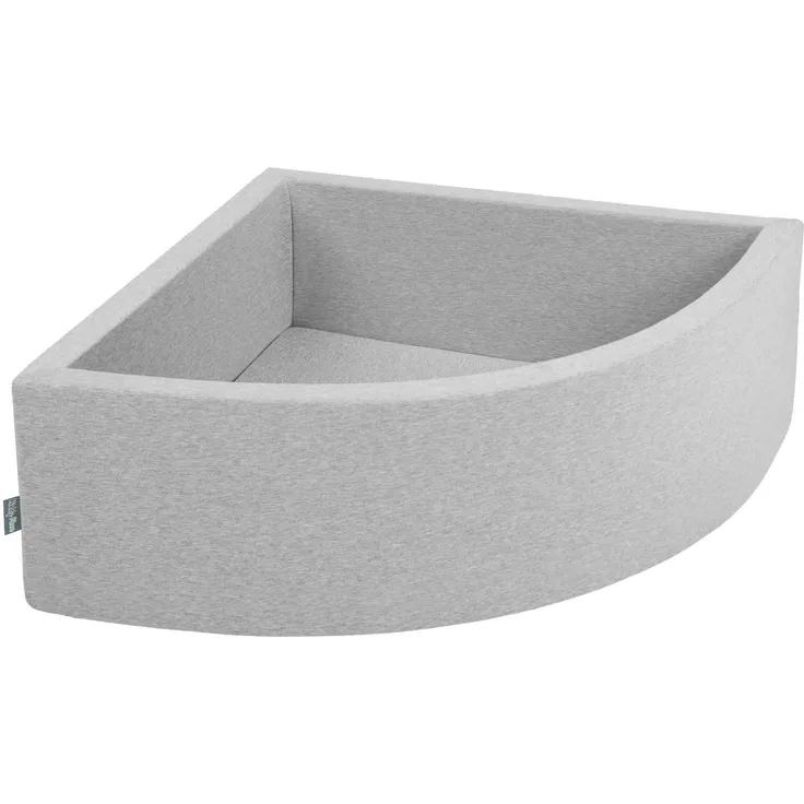 KiddyMoon Bällebad 90X30cm/KEINE Bälle Bällepool Mit Bällen ∅ 7Cm Für Babys Kinder Viertel Eckig, Hellgrau:Grau/Weiß/Türkis