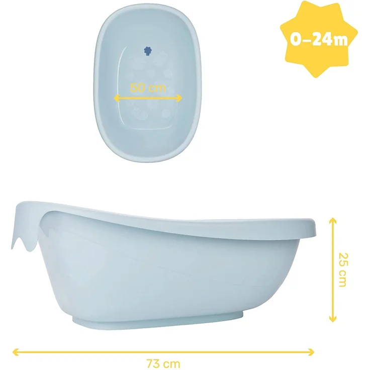 Badabulle Baby Badewanne in Walform, Made in Europe, ab der Geburt bis 24 Monate, integrierter Ablauf, geräumig & komfortabel, kompatibel mit Badering & Badesitz - Preisvergleich – Bild 7