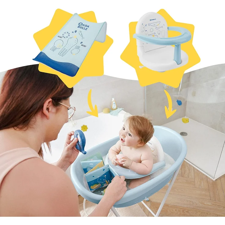 Badabulle Baby Badewanne in Walform, Made in Europe, ab der Geburt bis 24 Monate, integrierter Ablauf, geräumig & komfortabel, kompatibel mit Badering & Badesitz - Preisvergleich – Bild 5