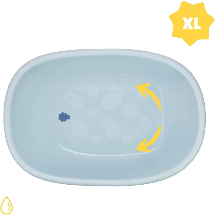 Badabulle Baby Badewanne in Walform, Made in Europe, ab der Geburt bis 24 Monate, integrierter Ablauf, geräumig & komfortabel, kompatibel mit Badering & Badesitz - Preisvergleich – Bild 4