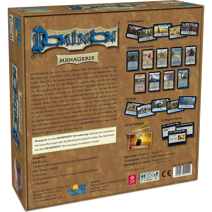 Rio Grande Games 22501419 Dominion Erweiterung-Menagerie – Bild 3