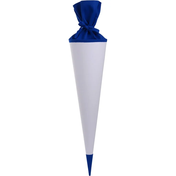 goldbuch 97 845 97845 Bastelschultüte, Rohling zum Selbstgestalten mit Filzverschluss und Filzspitze, Schultüte 70cm, Zuckertüte zur Einschulung, für Einschüler, Schulkinder & Berufsanfänger Weiß / Blau – Bild 1