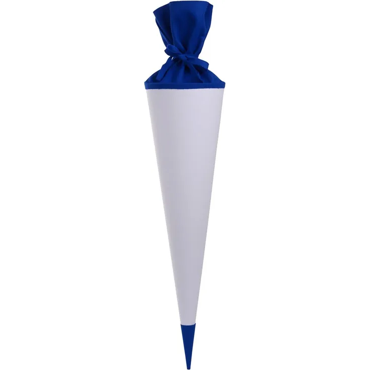 goldbuch 97 845 97845 Bastelschultüte, Rohling zum Selbstgestalten mit Filzverschluss und Filzspitze, Schultüte 70cm, Zuckertüte zur Einschulung, für Einschüler, Schulkinder & Berufsanfänger Weiß / Blau