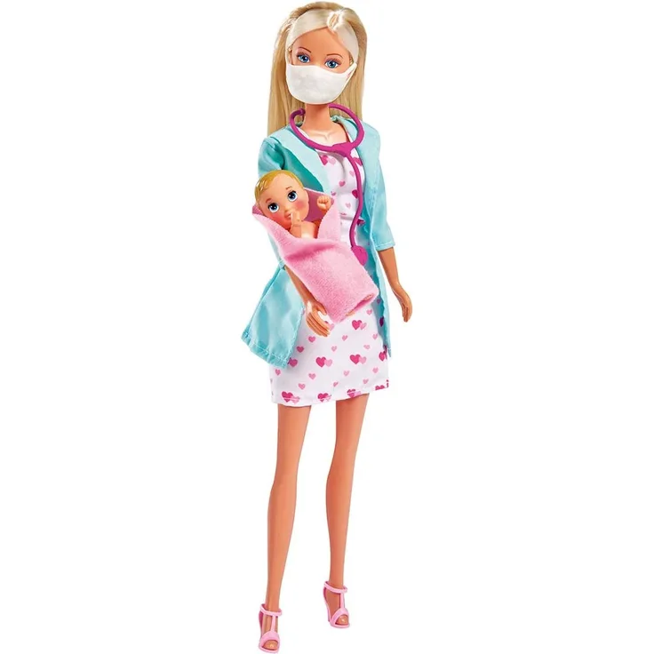 Steffi a pediatrician with a mask + baby 573-3493