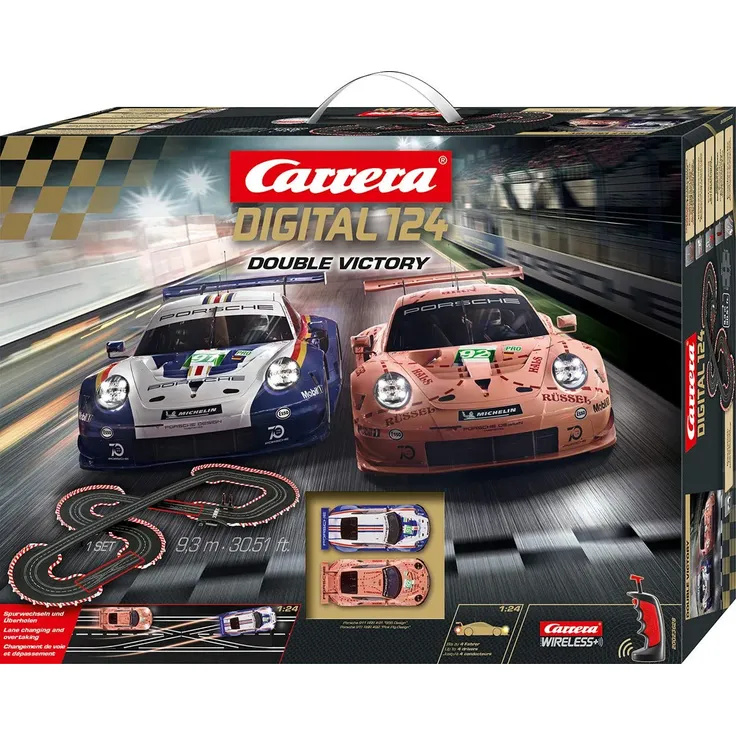 Carrera Digital 124 'Double Victory', Autorennbahn-Set, 9,3 Meter Streckenlänge, bis zu 4 Spieler, ab 10 Jahren – Bild 1
